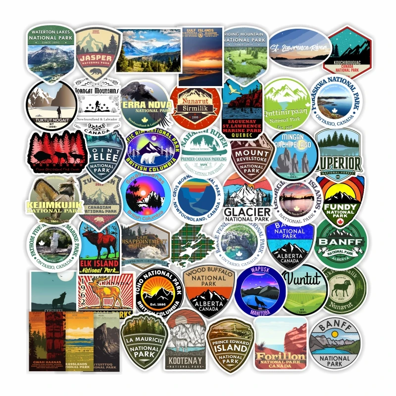 

50Pcs/Set Canada National Park Hand Account Stickers For Guitar DIY Bicycle Motorcycle Car Skateboard Snowboard Laptop Luggage