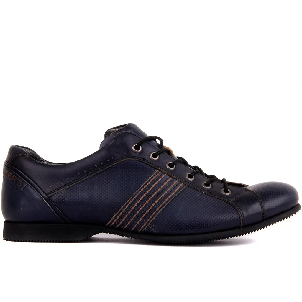 Sail Lakers-Navy Blue Leather Men 'S Shoes | Обувь
