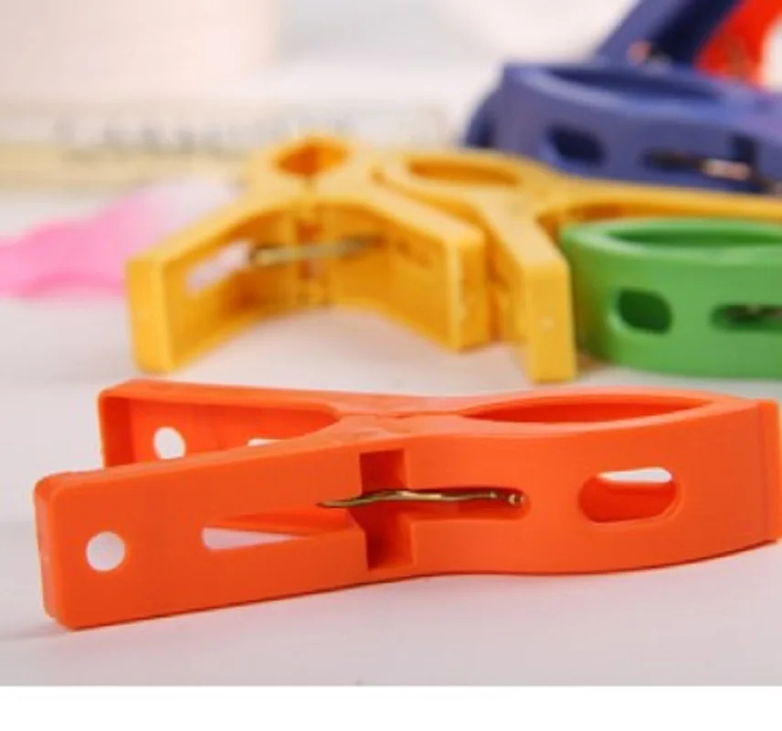 New 8pcs Plastic Color Clothes Pegs Beach Towel Clamp Laundry Pins Large Size Drying Racks Retaining Clip Organization | Дом и сад