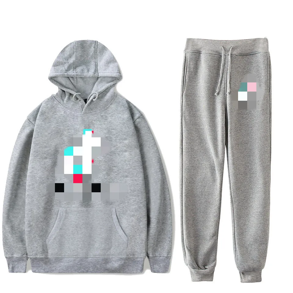 Повседневный комплект с капюшоном для женщин и мужчин на осень зиму длинные