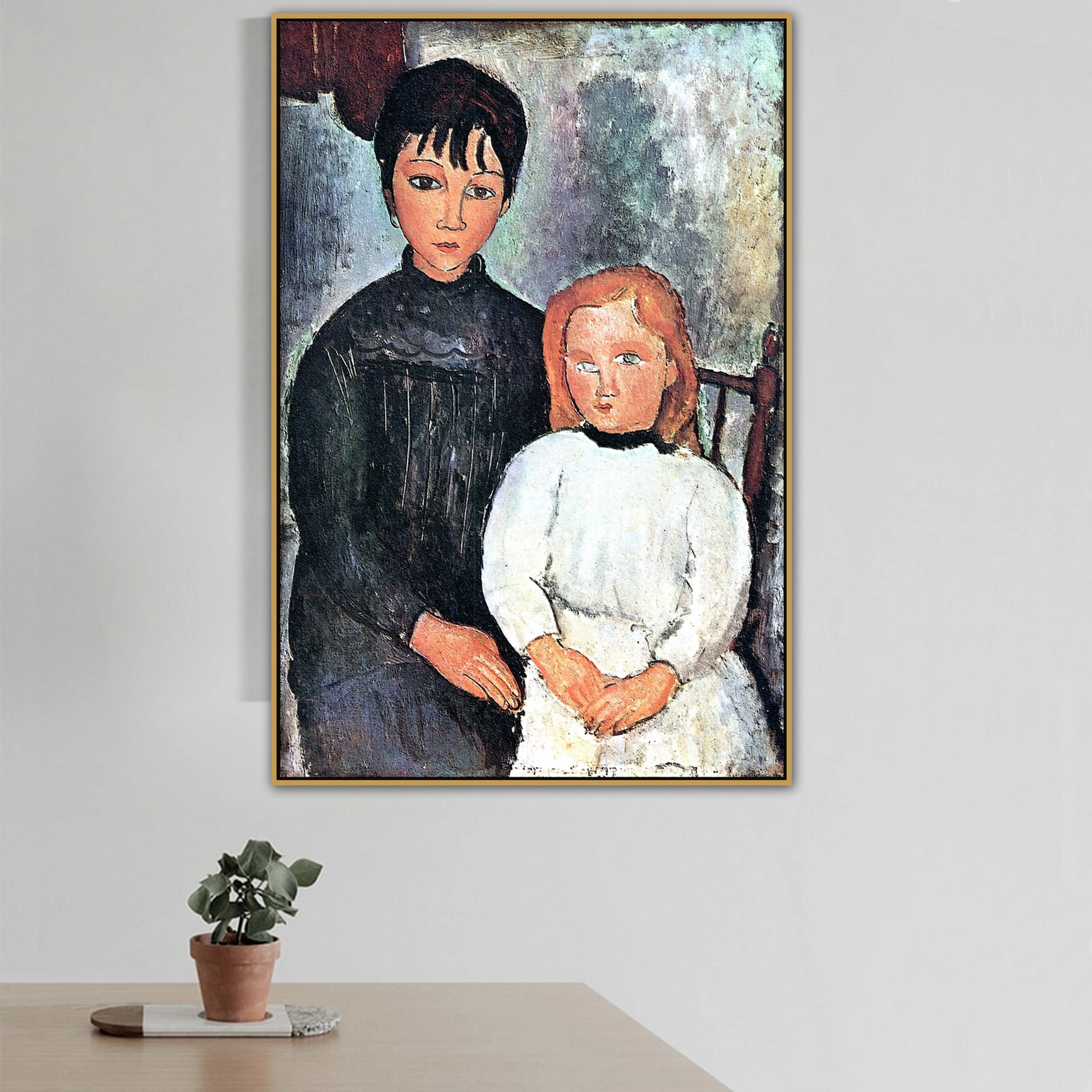 Amedeo Modigliani старый известный мастер художник мать и ребенок холст картина печатный