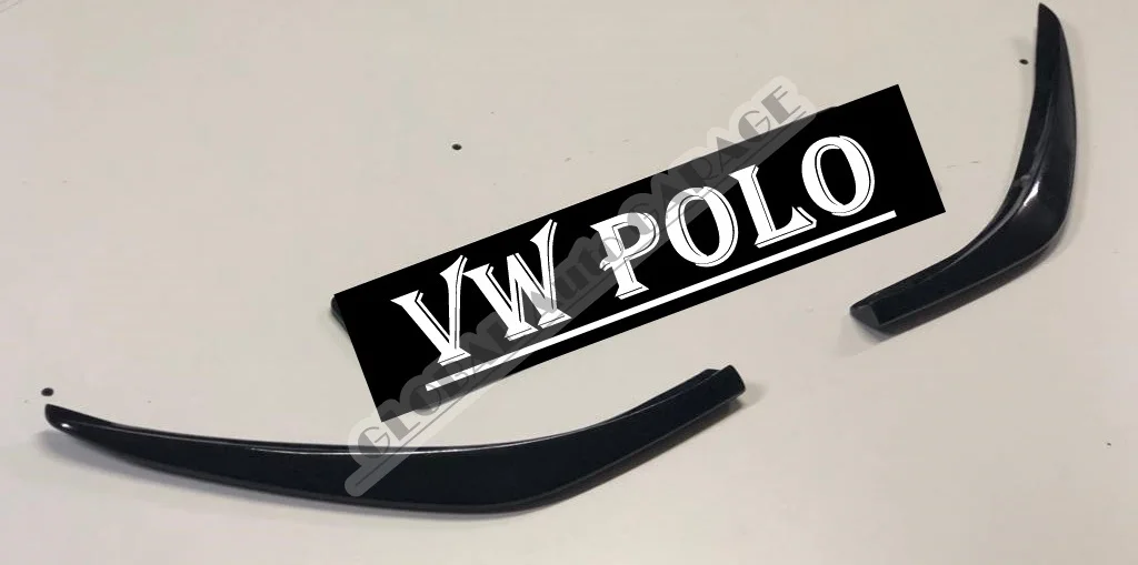 For VOLKSWAGEN POLO Front Bumper Attachment Lip 2009-2020 Piano Glossy Black Splitter Diffuser Universal Spoiler | Автомобили и