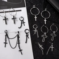 korean fashion cross hanging earrings for women pendant cartilage drop dangle earrings 2021 trend jewelry steampunk accessories