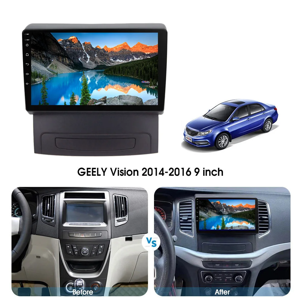 Eunavi QLED 4G Android 10 автомобильное радио для GEELY Vision 2014 - 2016 головное устройство
