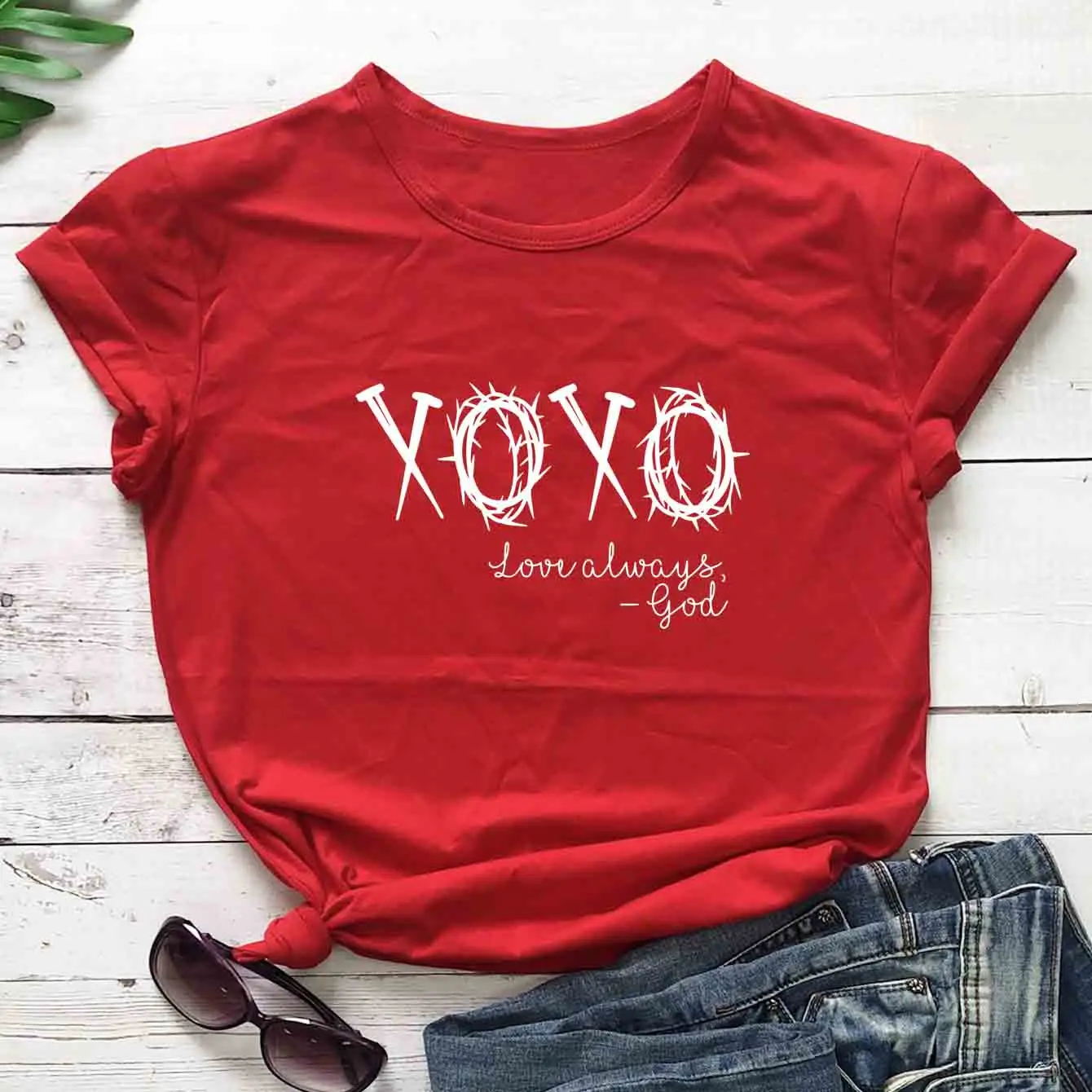 

XOXO love always god t shirt religion women fashion unisex church slogan quote vintage young hipster tees street jesus faith top