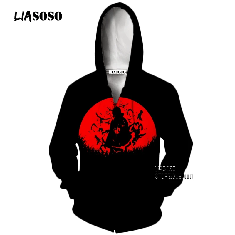 8 LIASOSO 3D принт унисекс аниме Наруто Akatsuki Учиха Итачи Дейдара боль толстовки с капюшоном Кофты на молнии X2650 - Цвет: 8