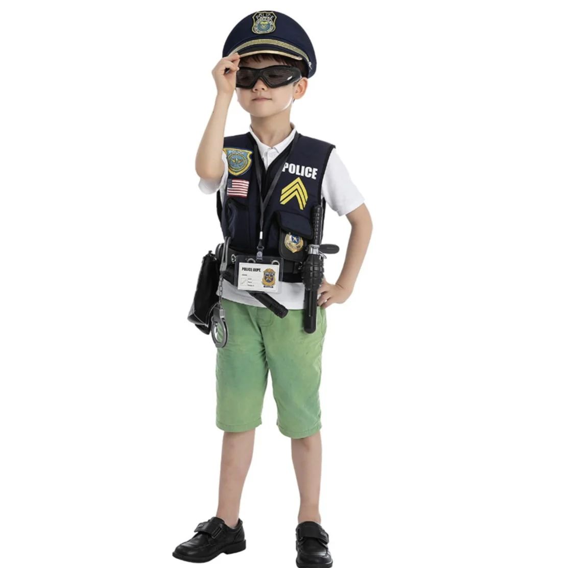 _ Детский наряд для мальчиков полицейские костюмы идеальный жилет и аксессуары