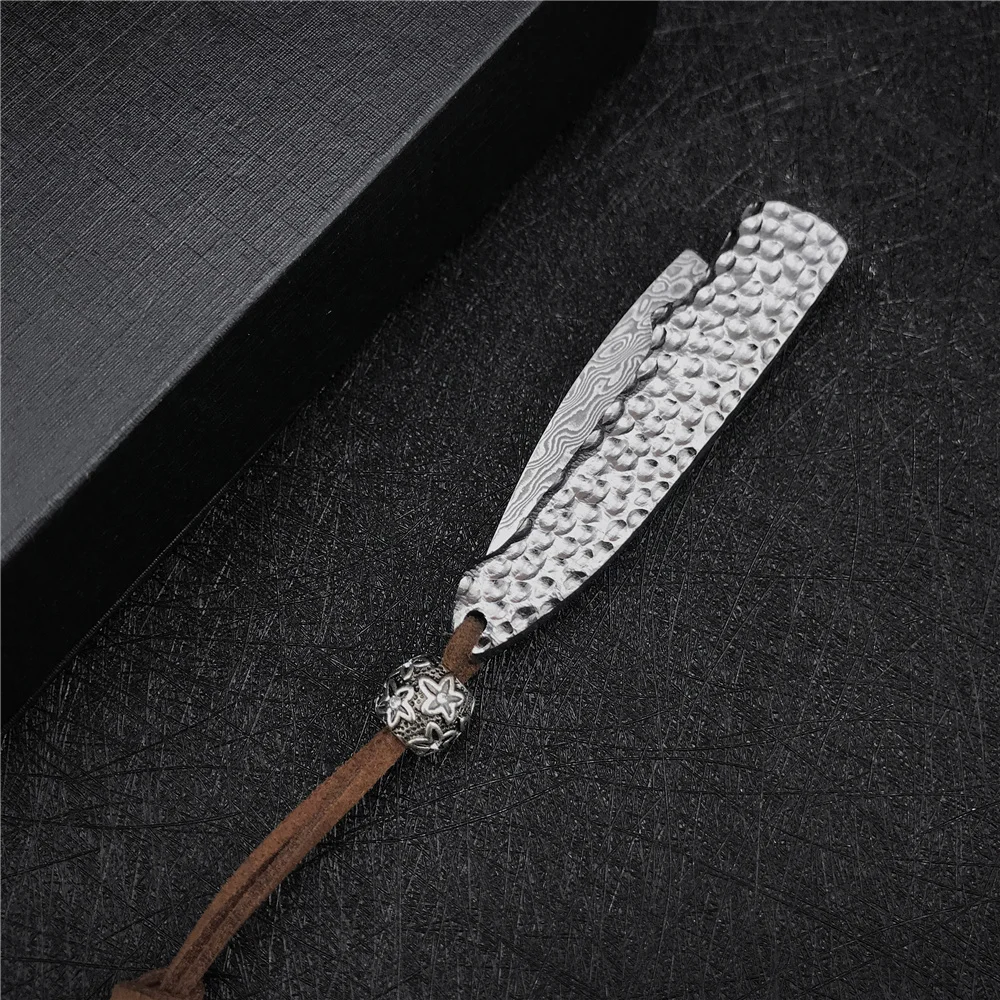 

Classic Silversmith Damascus Steel Folding Blade Knife Tactical Survival Self Defense EDC Knives, Outdoor Rescue Tool Very Sharp