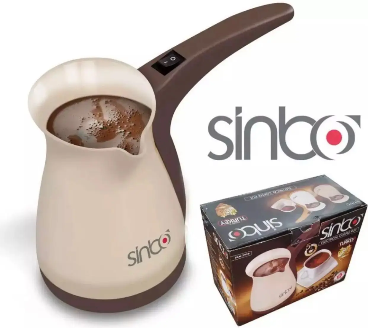 

Sinbo SCM-2928 Coffee Machine Electric Turkish Coffee Espresso Cappuccino Easy Portable Fast Wired 1000W 0.4L 5 Cups Capacity