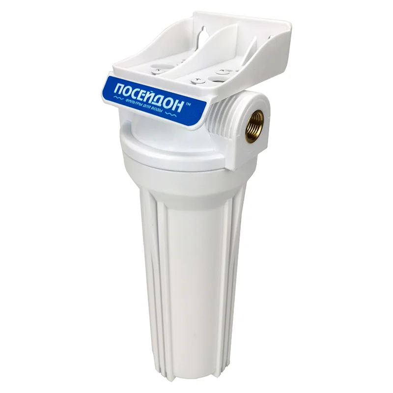 Магистральный фильтр для воды Посейдон 1Р 1/2 Белый + Картридж | Бытовая техника