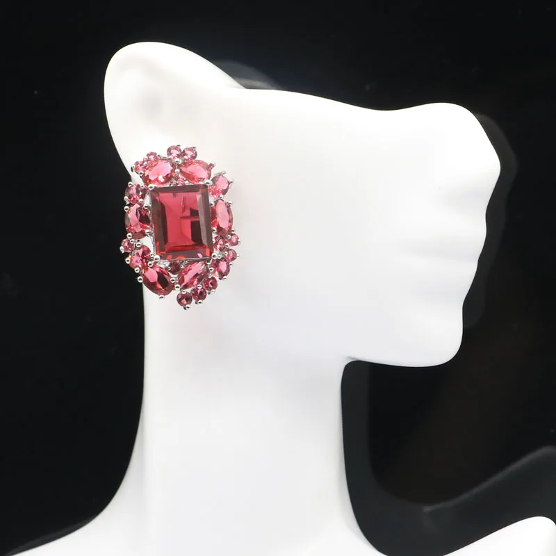 34x24 мм 2020 Новое поступление 13 4 г розовый Raspberry Rhodolite гранат подарок для женщин