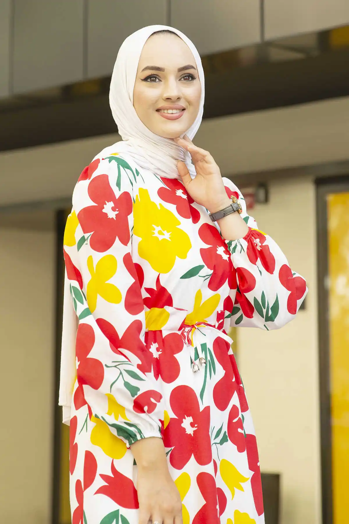 Платье с цветочным рисунком, мусульманская мода, мусульманская одежда, Дубай, Стамбул, экстанбулстайли, 2021