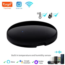 Tuya WiFi Universal IR Remote With Temperature Humidity Sensor for AC,TV Smart Home Work with Alexa,Google Home Yandex Alice