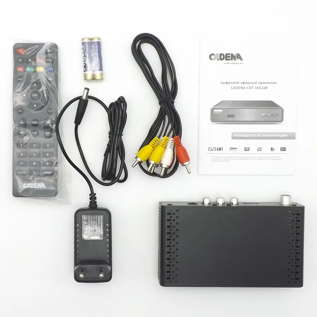DVB-T2 цифровая ТВ приставка Cadena CDT-1651SB ресивер тюнер 20 каналов | Электроника