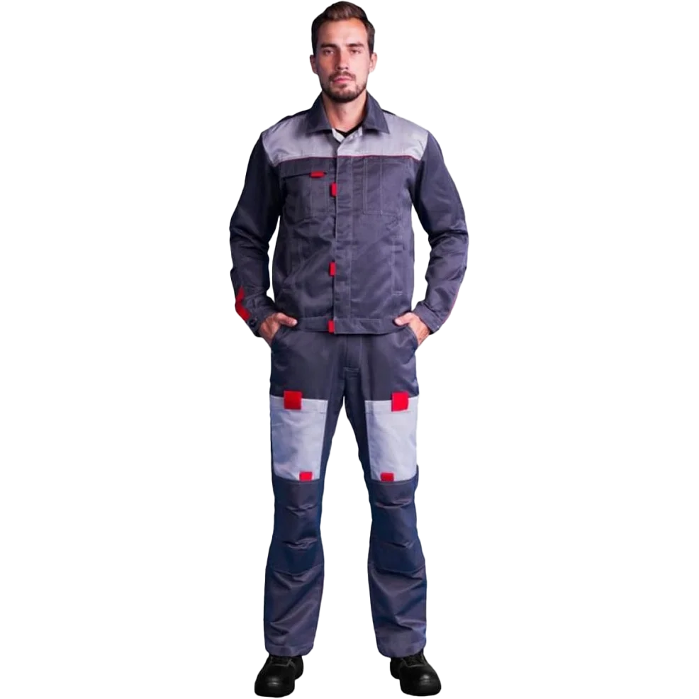 Костюм рабочий Фаворит с полукомбинезоном серого цвета спецодежда |