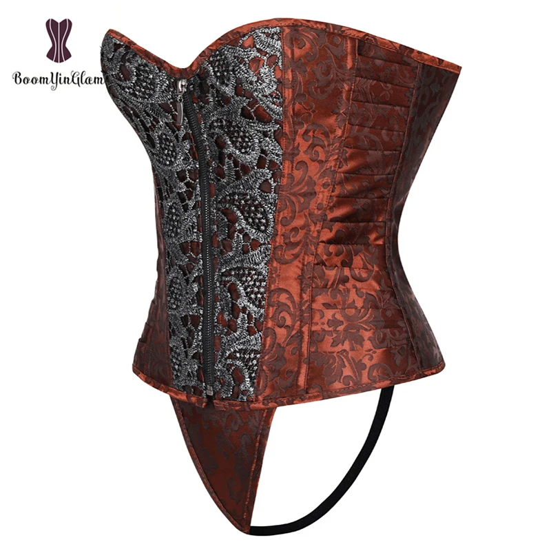 Женский бюстье на молнии спереди сексуальный топ в стиле стимпанк готический