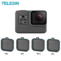 telesin nd 4 8 16 kit len protector cpl filter set neutral density filter for gopro hero 5 6 7 black camera accessories