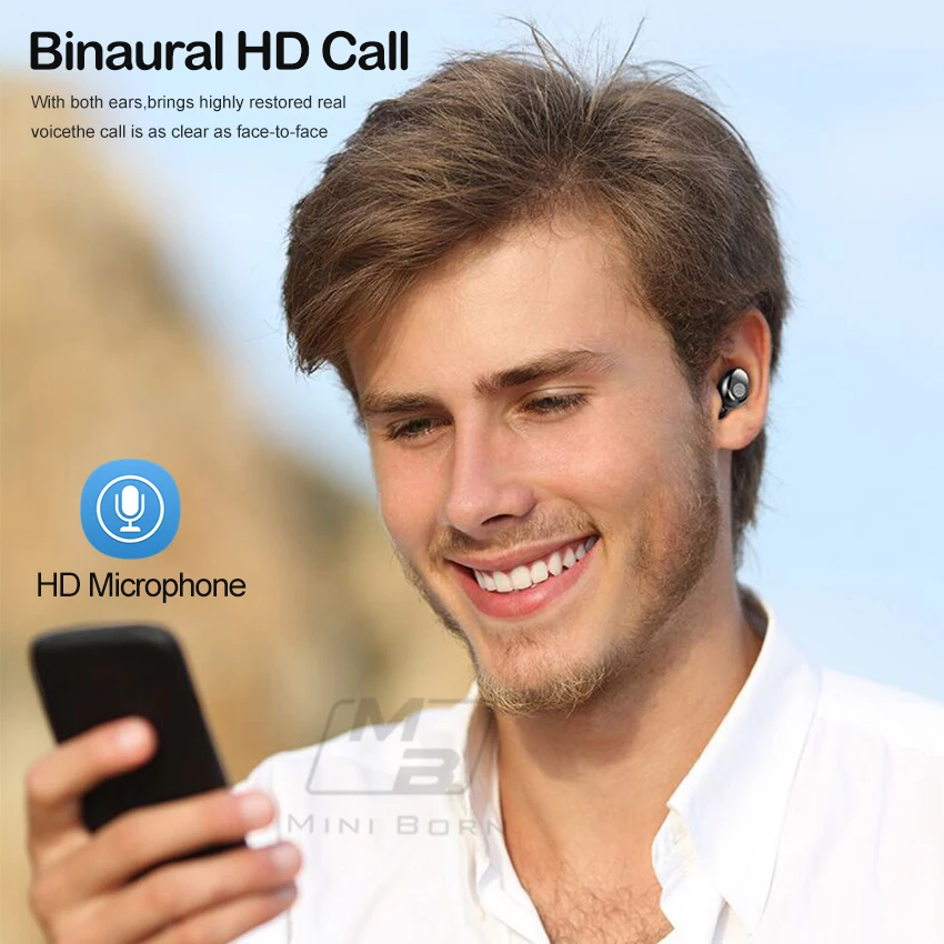 Мини Born мин размер Беспроводной наушники-вкладыши TWS Bluetooth V5.0 гарнитура