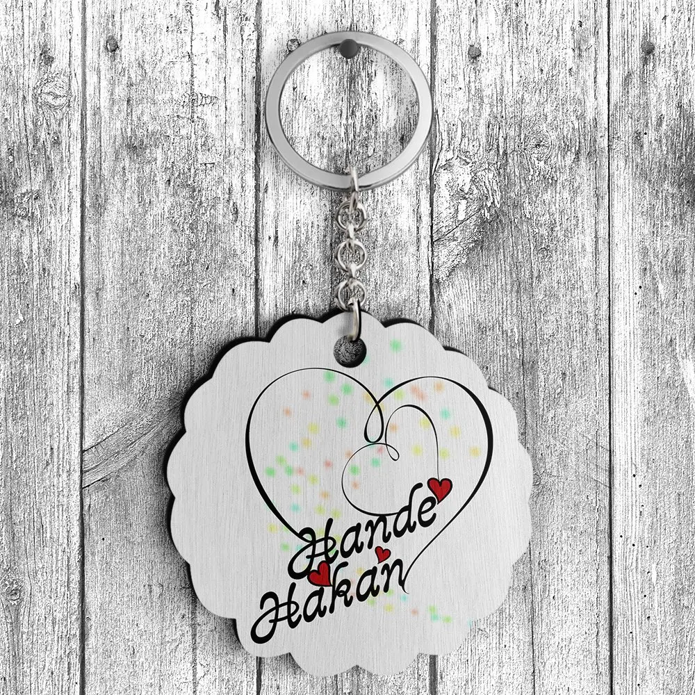 

Персонализированные ко Дню Святого Валентина дизайн деревянные Keychain-11