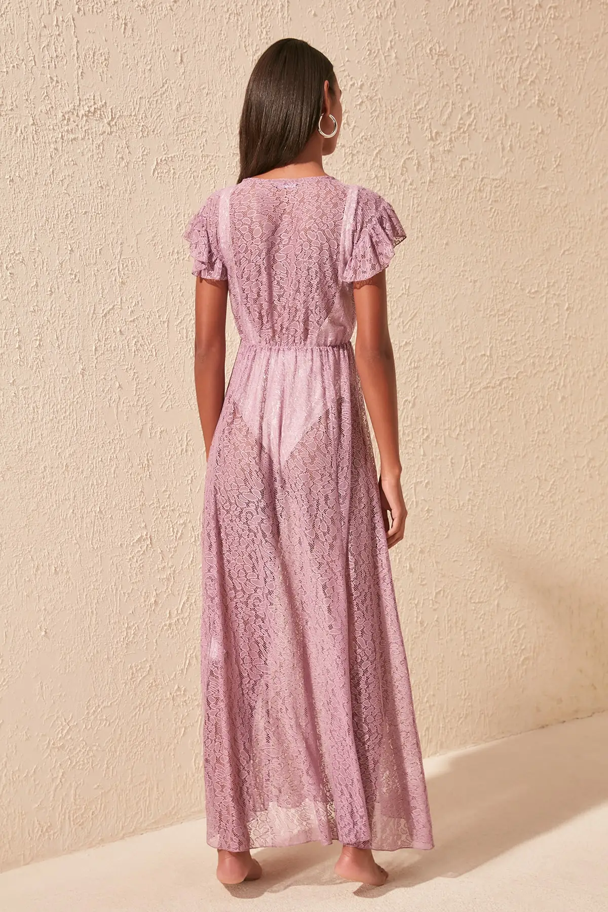 Платье С Рюшами Trendyol Lilac TBESS20EL1333 | Женская одежда