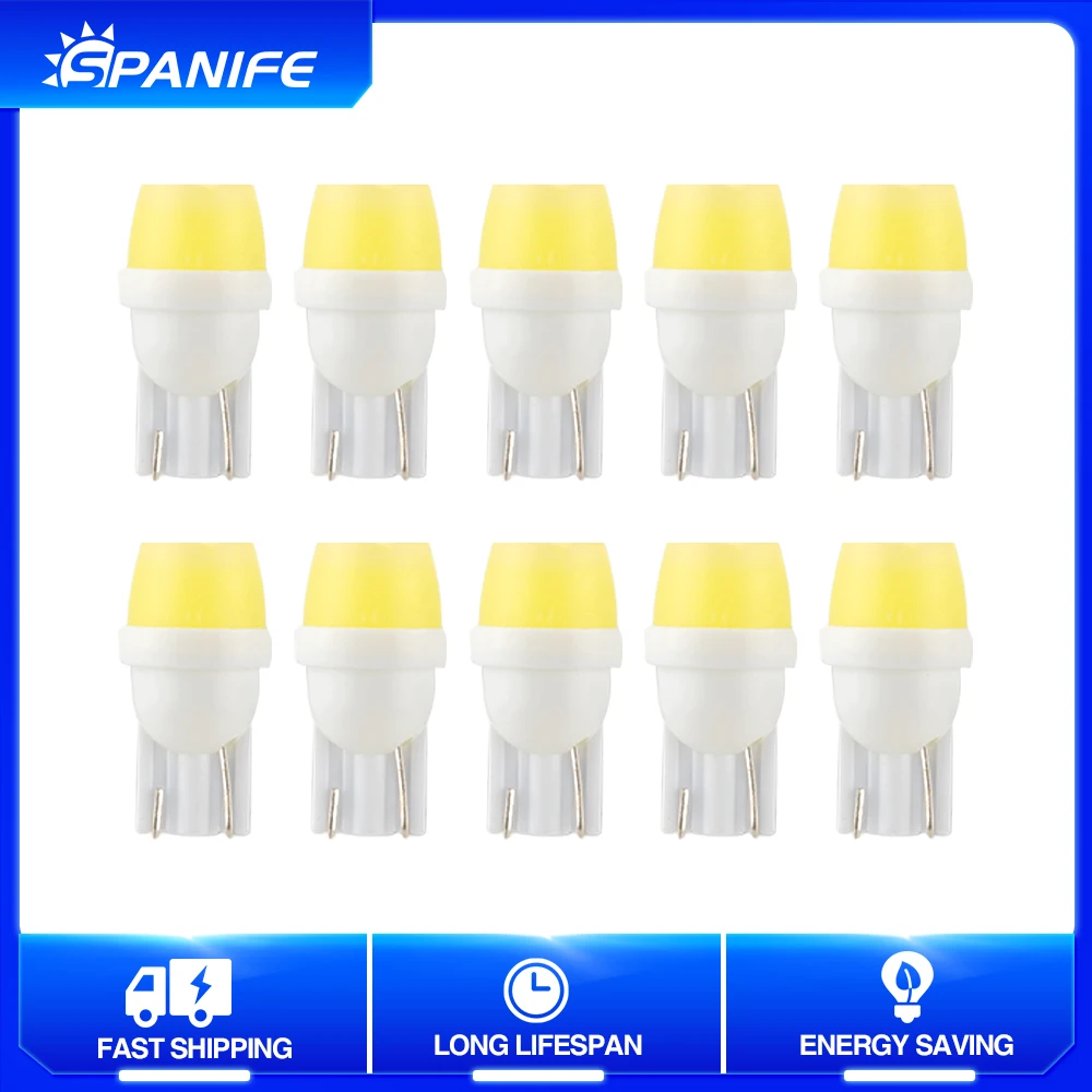 

Spanife 10 светодиодный т. T10 Светодиодные Габаритные огни W5W LED 2835 Чип 2SMD лампа багажника лампы для чтения 12 В 194 Автомобильная дверь Blud 6500K