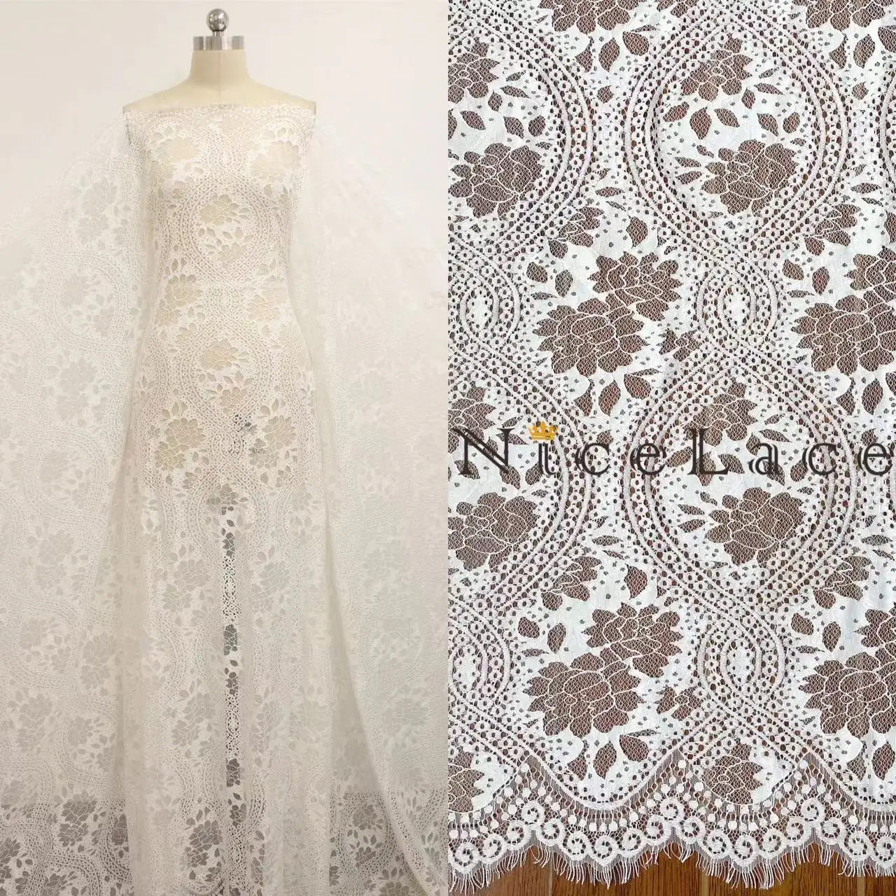 Кружевная ткань в стиле бохо ширина 150 см 3 метра |