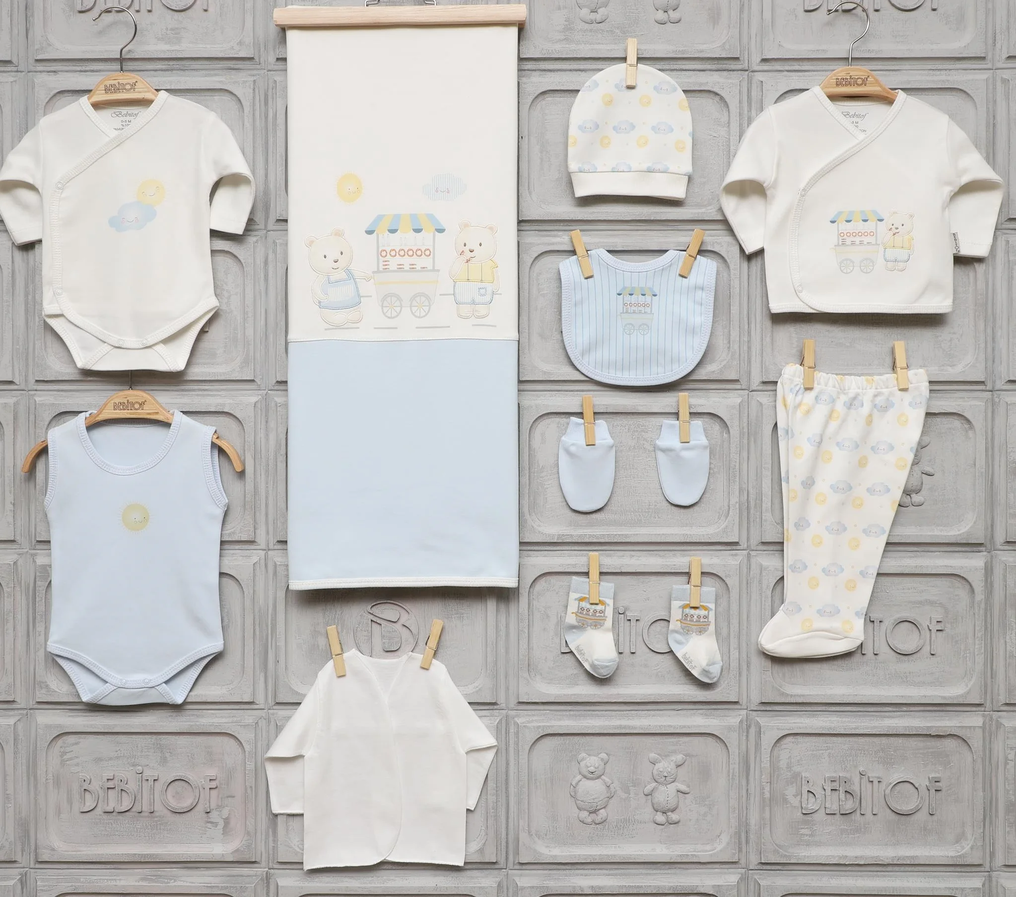 Bebitof Newborn Baby Boys Clothing Cotton Basic Essentials Clothes 10 Piece Layette Wellcome Home Gift Set 0 3 Months |
