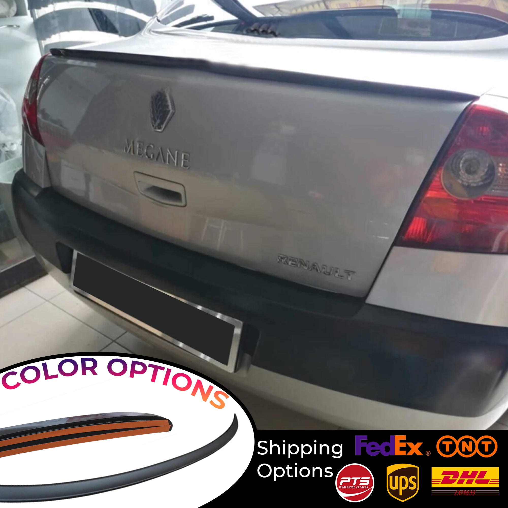 

Задний спойлер для Renault Megane 2 2002 2003 2004 2005 2006 2007 2008 2009, пластиковый глянцевый черный спойлер, спойлер для крыла багажника