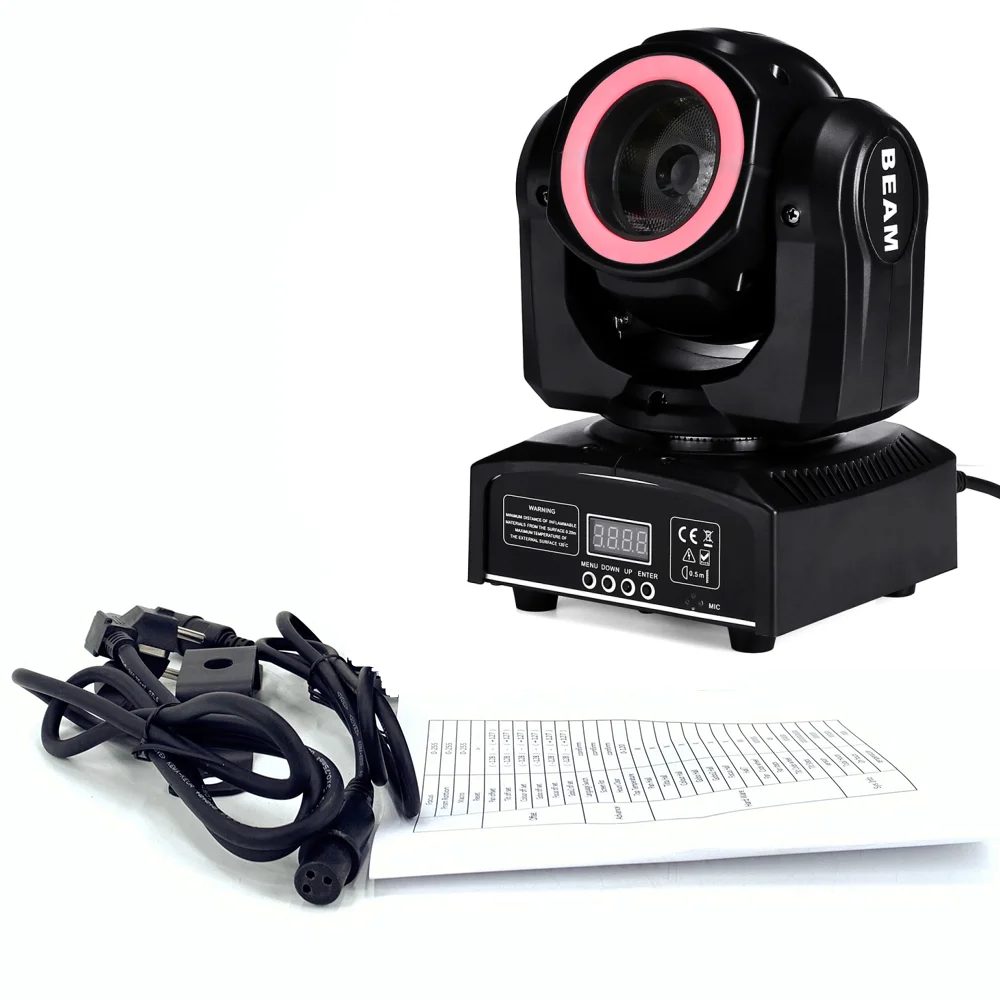 Dj ışın mini hareketli kafa 65W 12LED SMD5050 RGB led ışık süper parlak 60W LED DJ Spot ışık dmx kontrolü