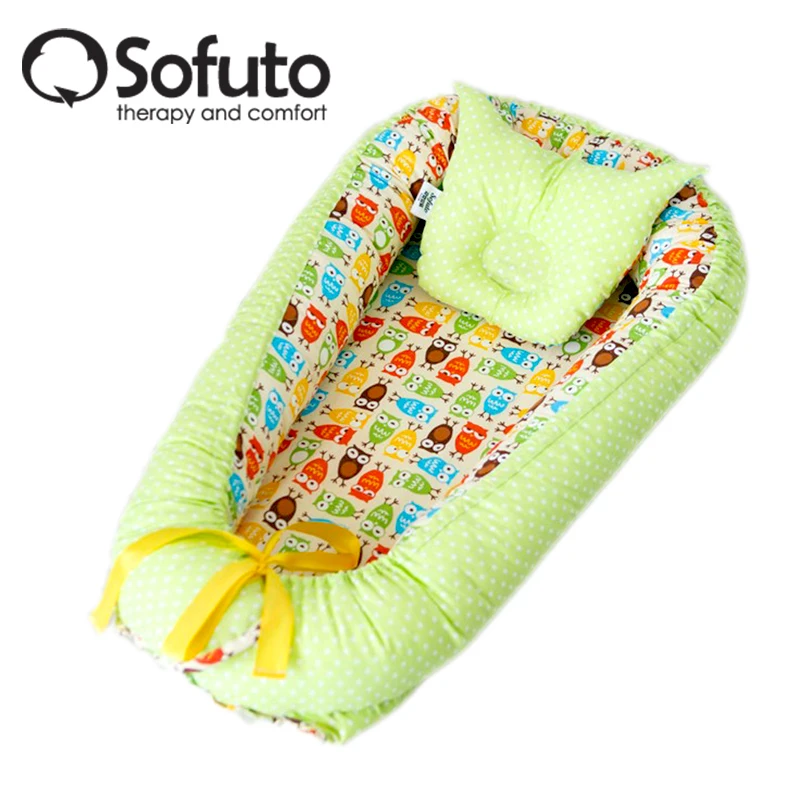 Кокон-гнездышко для младенцев из 100% Хлопка с бортами и подушечкой в ПОДАРОК