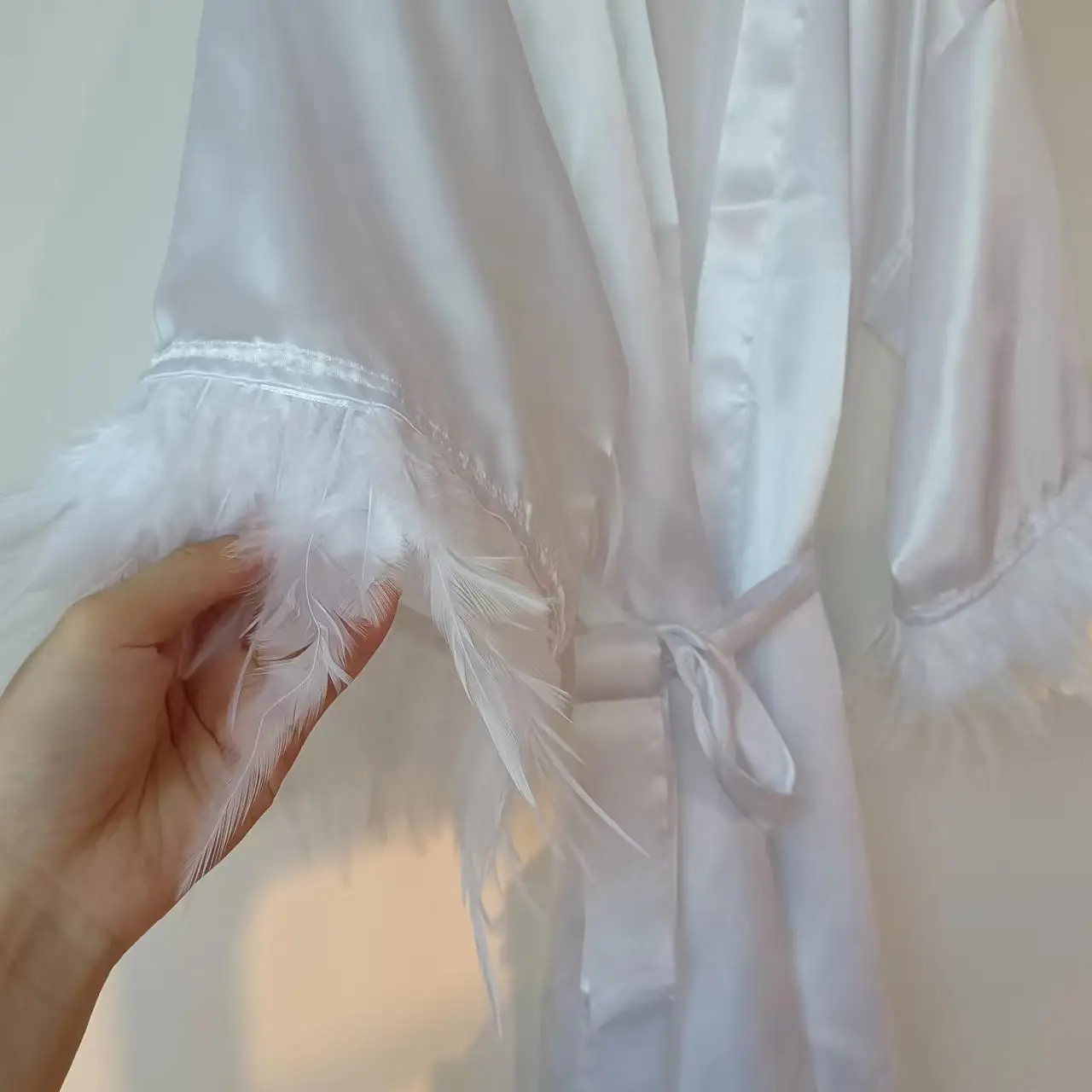Feathered Robes Feathered Bride Robes Bride Robes Bridesmaid Robes Bridal Robes Personalized Bride Gift Satin Dressing Gown 2022