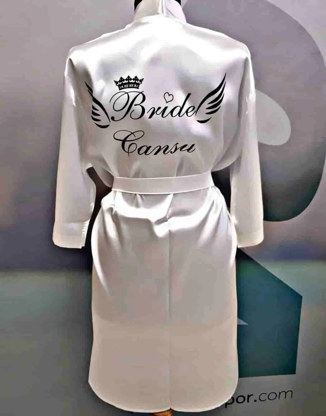 

Personalized Wedding Bride Bridesmaid Robe Dressing Gown Sexy Women Nightgown Short Sleepwear Casual Flower Kimono Geisha