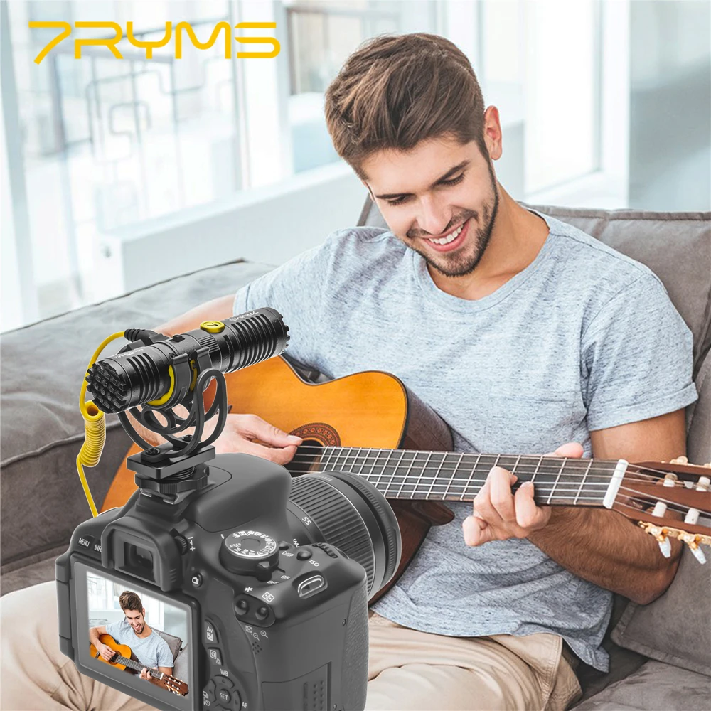 Микрофон 7ryms MinBo M2 Shotgun двухсторонний мини-микрофон для DSLR-камеры видеокамеры