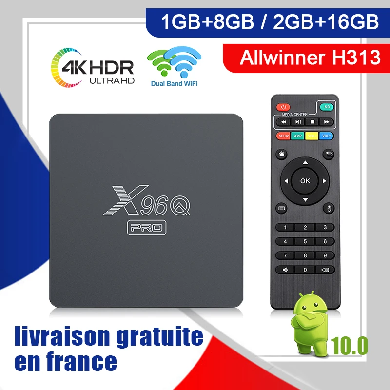 X96Q Pro Smart IP TV box Android 10 BOX Франция доставка Allwinner H313 2G 16G 2 4G/5G Wifi X96QPro Set top |