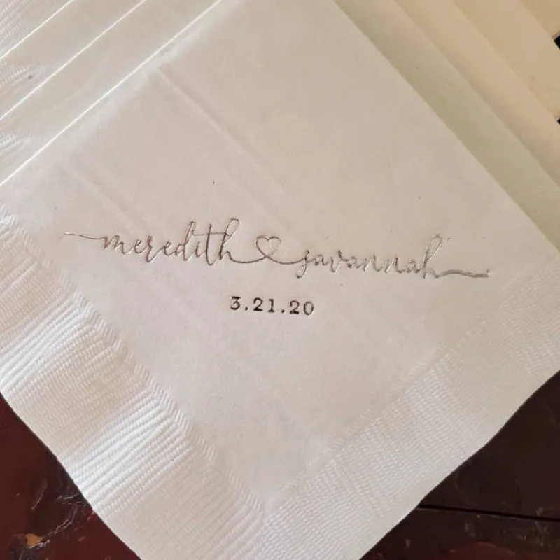 Персонализированные свадебные салфетки репетиционный ужин помолвечерние ринка