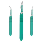 Скальпель медицинский хирургический одноразовый стерильный с лезвием из нержавеющей стали 10-25, 10 штук, Apexmed