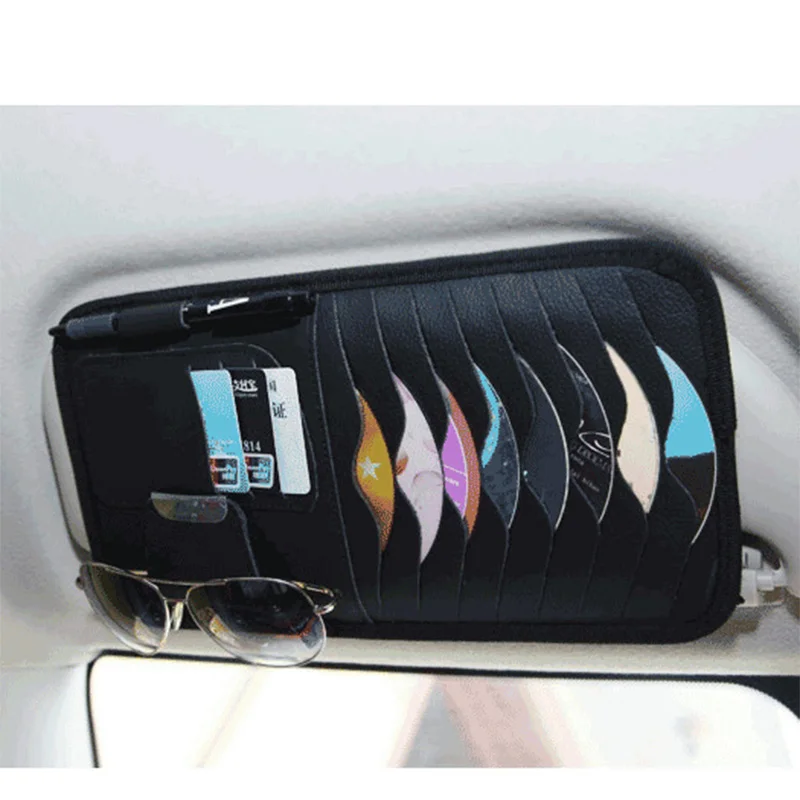 Козырек от солнца Vehemo кожаный автомобильный козырек держатель для CD-карты