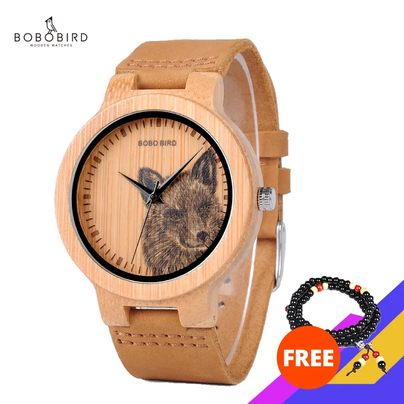 

2022 New Bamboo Wooden Men Watches BOBOBIRD Name Brand Quartz Wristwatch Leather Strap Male Watches Customize Dropshipping