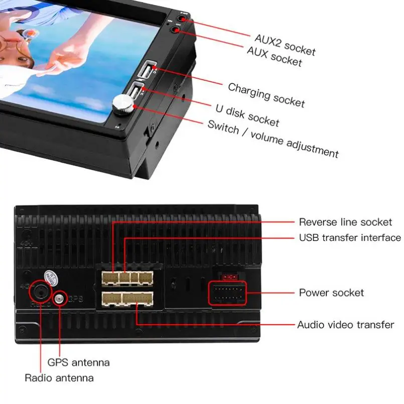 А5 Автомагнитола 2 din Android Авторадио 7 &quotHD экран Мультимедиа MP5 плеер 2DIN gps wifi Bluetooth