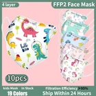 10 шт., 4-слойные Мультяшные маски ffp2mask для детей 3412 лет