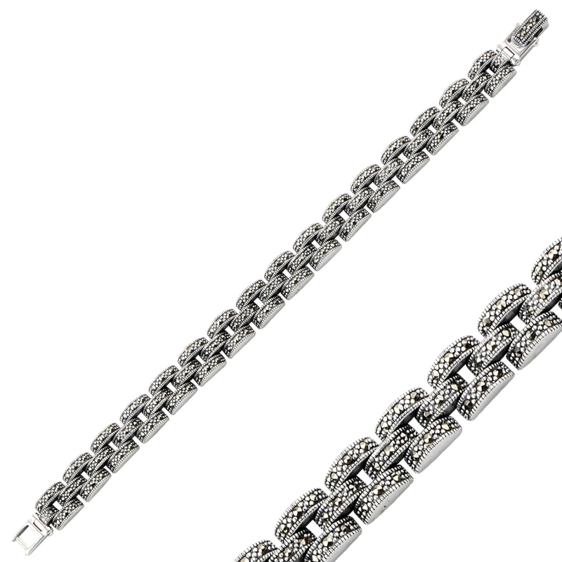 

Серебряный 925 пробы Браслет из марказита