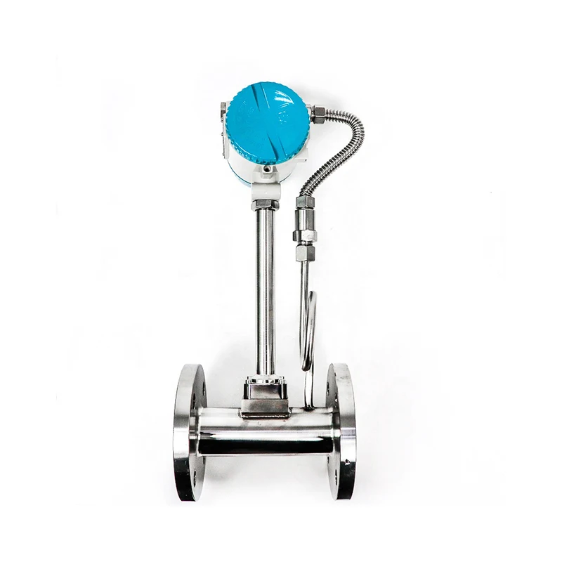 Фланцевый вихревой расходомер воздушный паровой с компенсацией температуры и