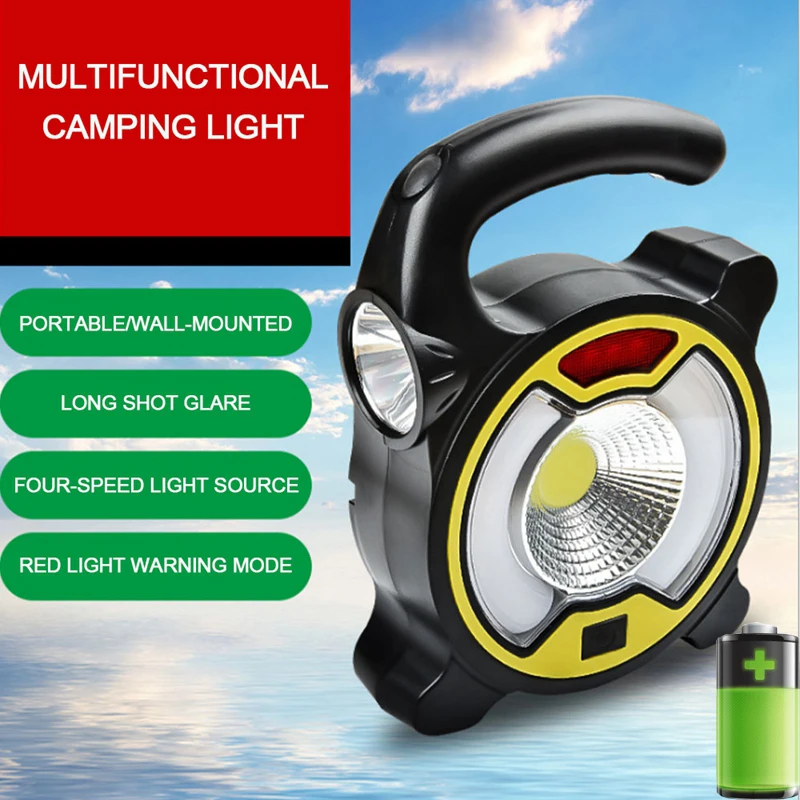 

Portable Handheld LED Camping Light Rechargeable Emergency Night Market Light Outdoor Waterproof Camping Lantern Searchlight