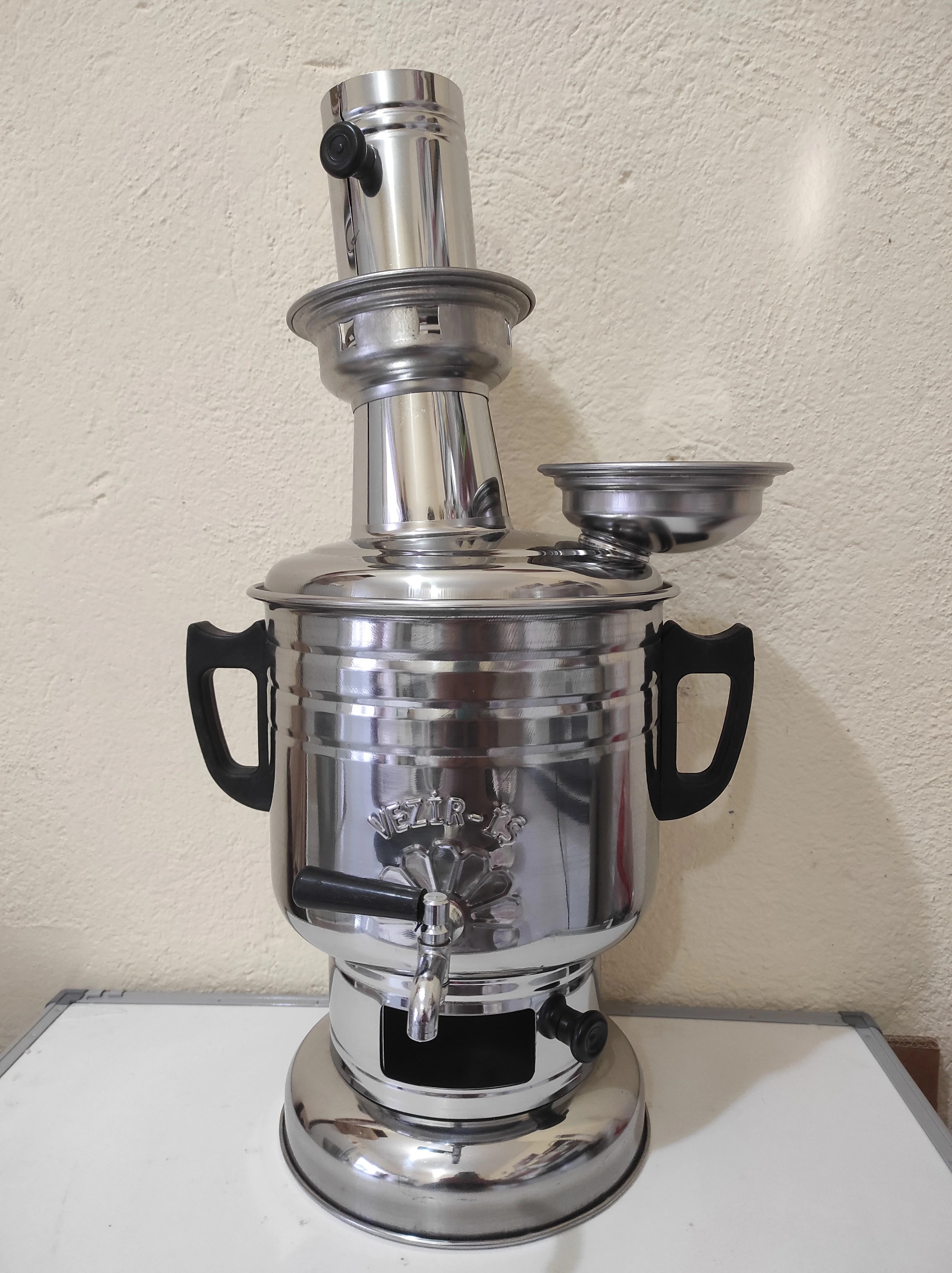 Самовар из высококачественной хромированной стали емкостью 4 5 л для пикника дома