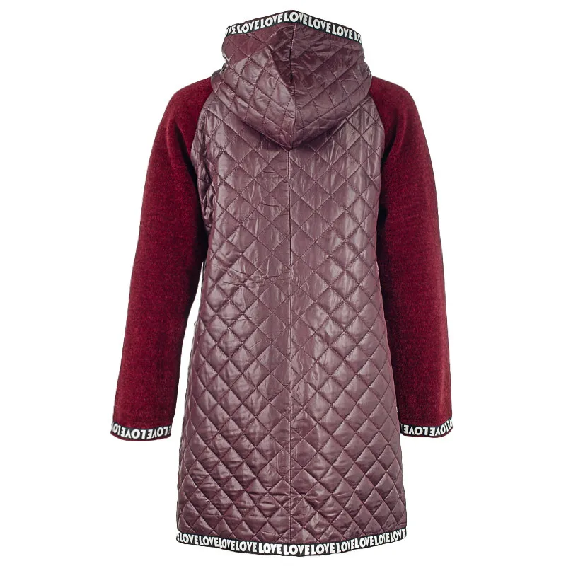 Куртка женская стёганная 251677 весна-осень два цвета стиль мода 100% полиэстер -