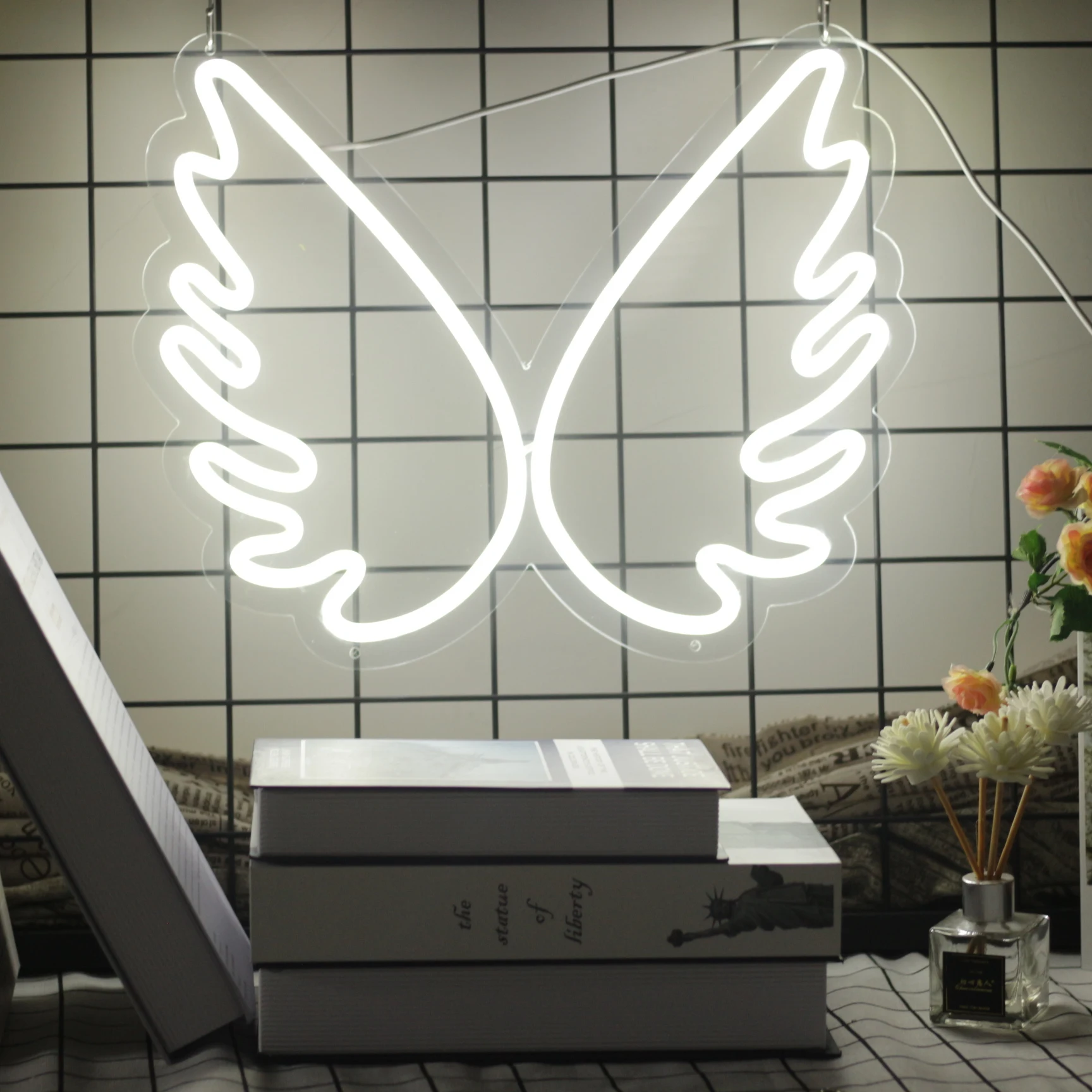 

Аngel wings and halo neon sign custom - Nimbus neon, Wedding decor, Party decor, Angel neon sign, Neon wall decor, Photo zone, E
