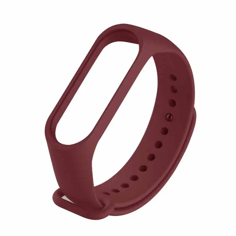 Red wine Для Xiaomi mi band 3 4 ремешок mi Band 3 4 ремешок Спортивные Силиконовые часы браслет на запястье mi band 3 ремешок аксессуары умный Браслет - Цвет: Red wine