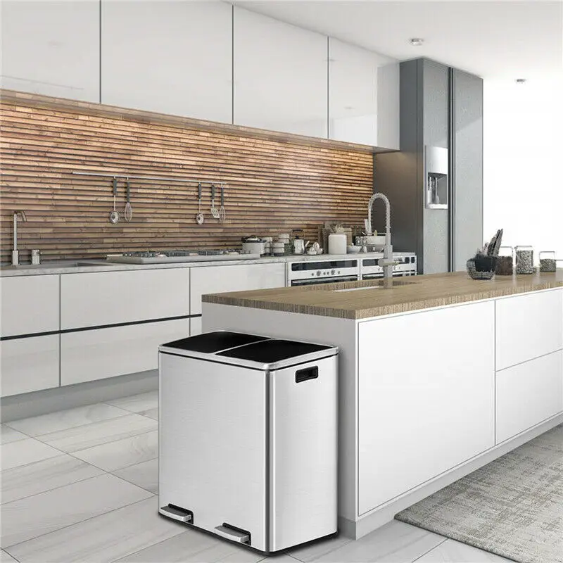 Кухня мусорный бак 16 галлонов мусорное ведро 2 x 30L классифицированы корзина для