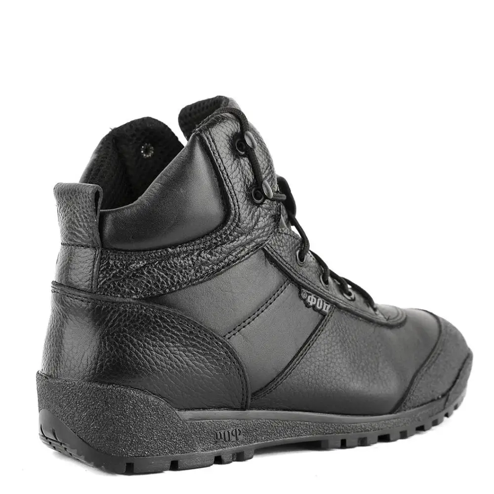 Мужские армейские ботильоны натуральная кожа черный | Обувь