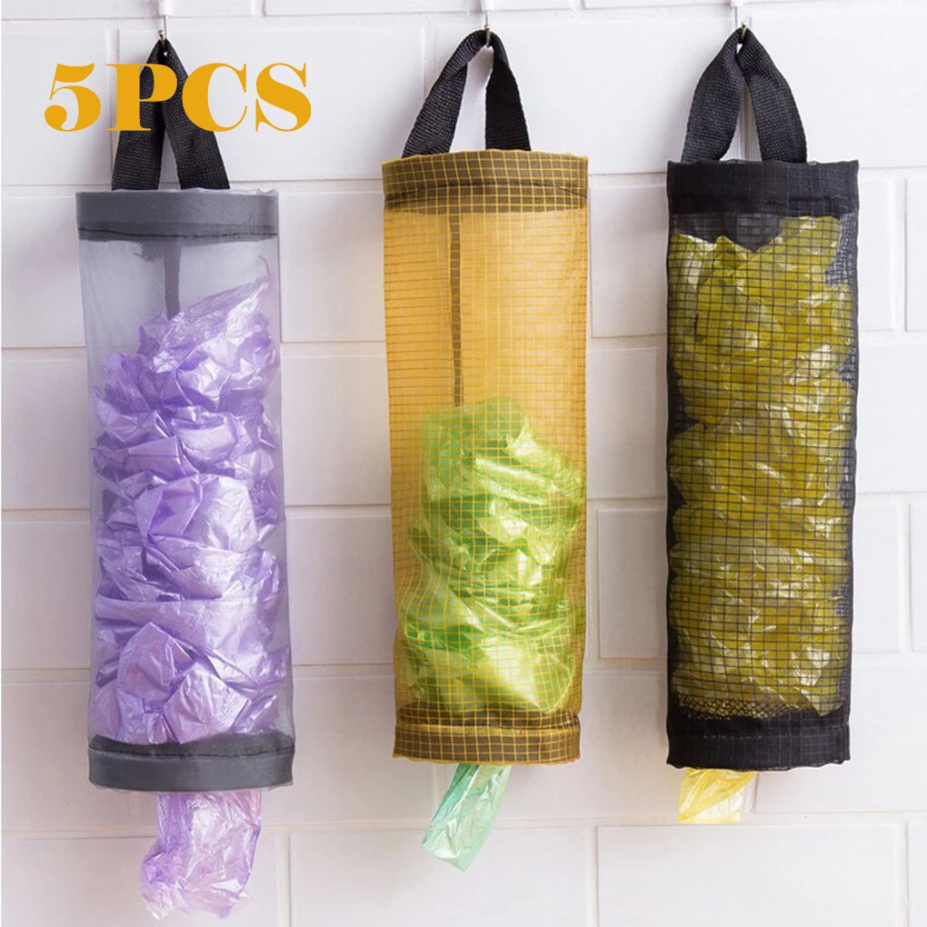 

5 шт., настенные органайзеры для мусора, из полиэстера